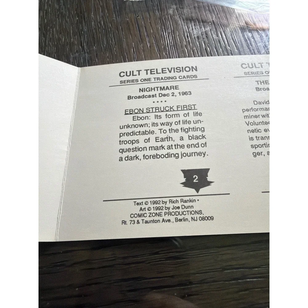 1992 Cult Television Series 1 Promo 4-Card Uncut Sheet‎ Comic Zone Productions